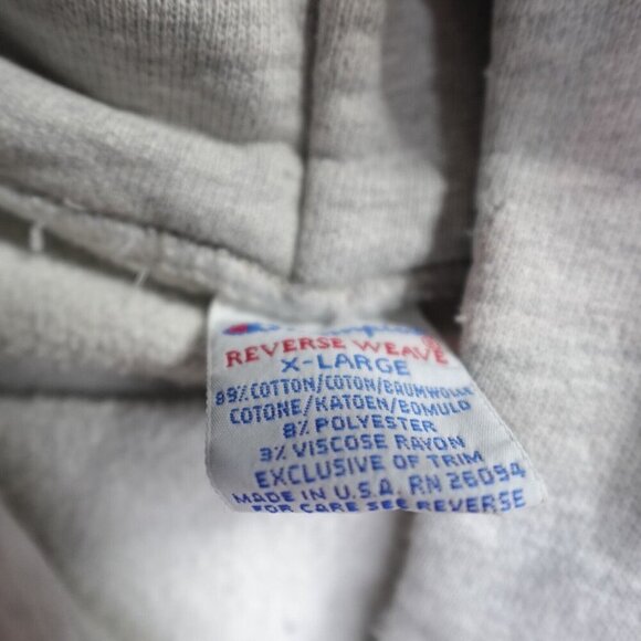Vintage Champion Sweater Medium Gray Reverse Weave USA Blank Warm Up Hoodie - Picture 4 of 10